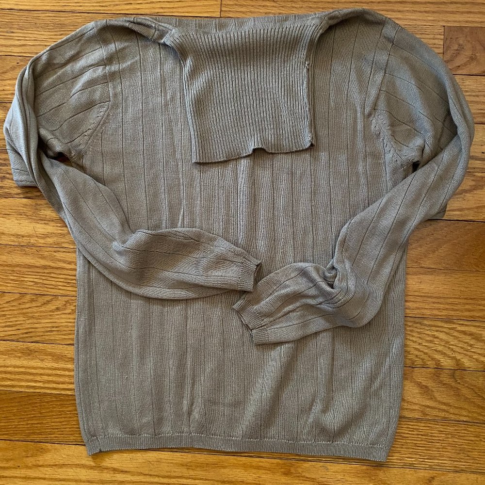 Tan silk turtleneck Brand unknown
